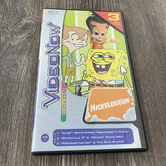 Hasbro Video Now Color Nickelodeon Spongebob Jimmy Neutron 3 PVD Disc Pack - Picture 1 of 3